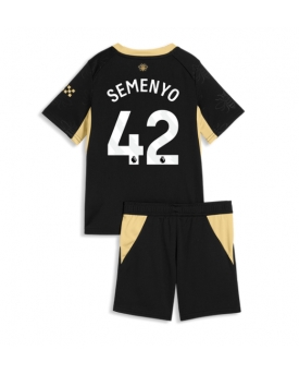 Billige Fotballdrakt Manchester City Antoine Semenyo #42 Replika Bortedraktsett Barn 2026-27 Kortermet (med bukser)